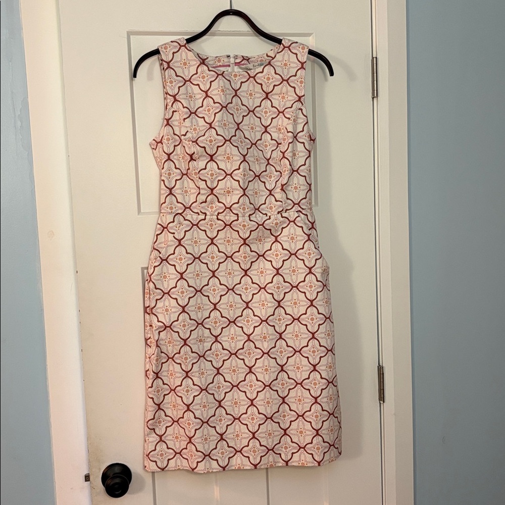 Boden white patterned sleeveless dress (6L)